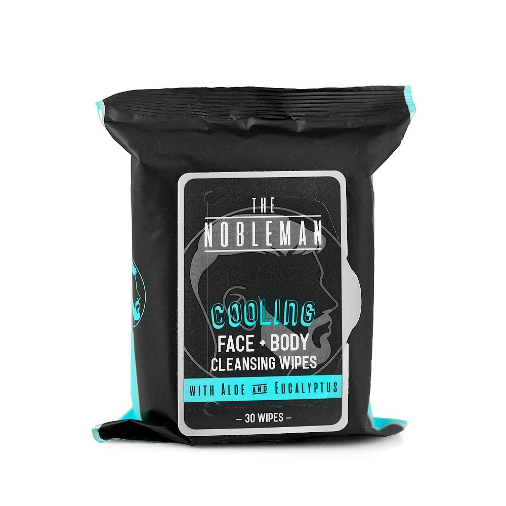 The Nobleman Cooling Face + Body Cleansing Wipes W/ Aloe & Eucalyptus