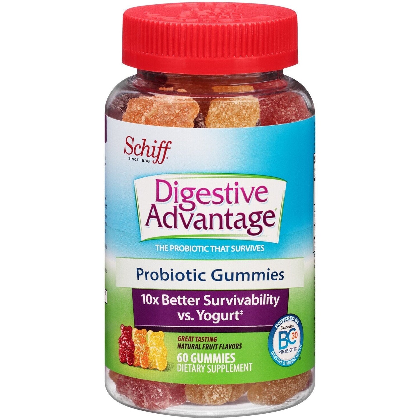 Digestive Advantage Daily Probiotic Gummies - Natural Fruit Flavors