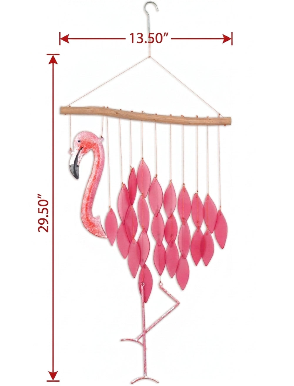 Flamingo Sea Glass Wind Chime