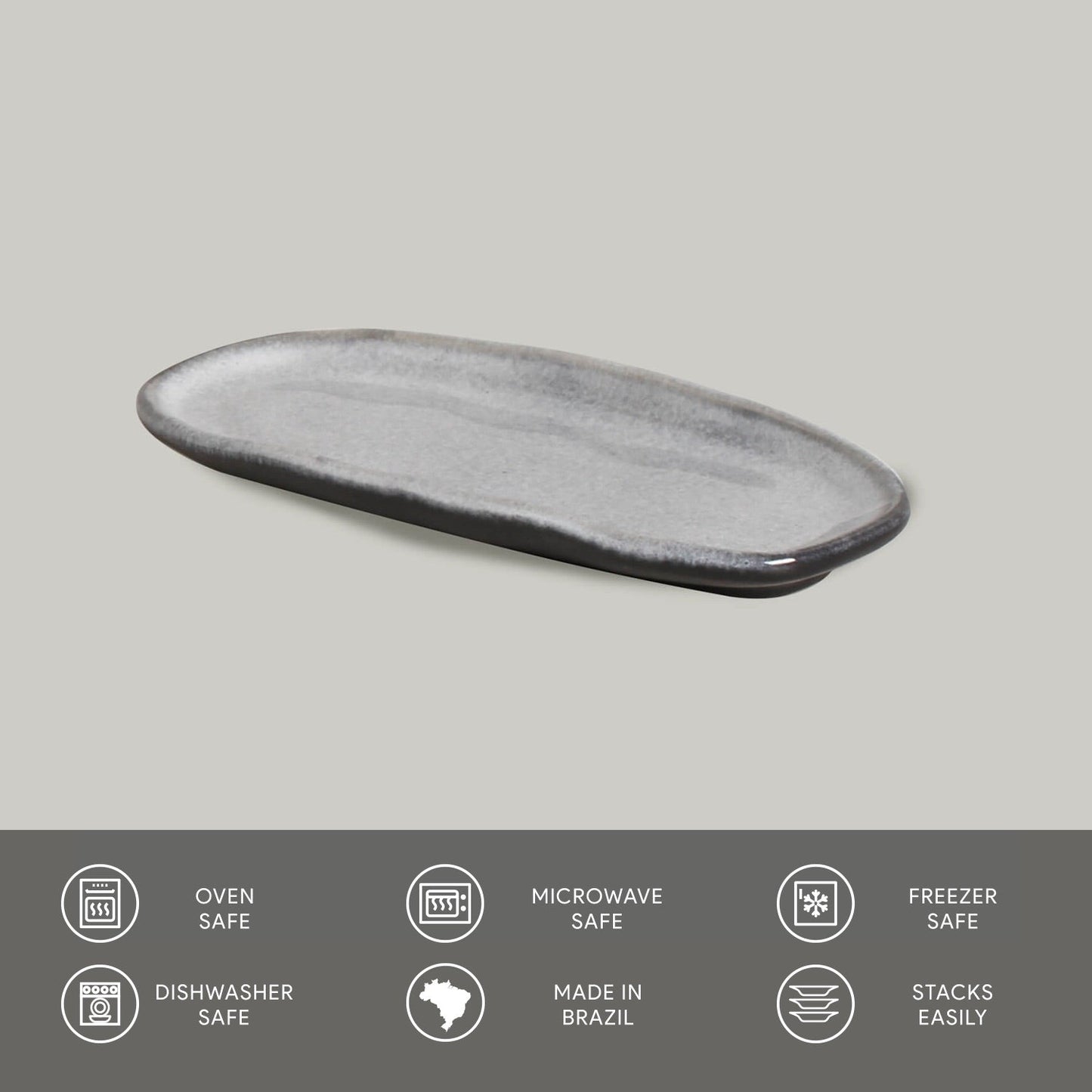 Shallow Organic Oval Platter Small Set of 4