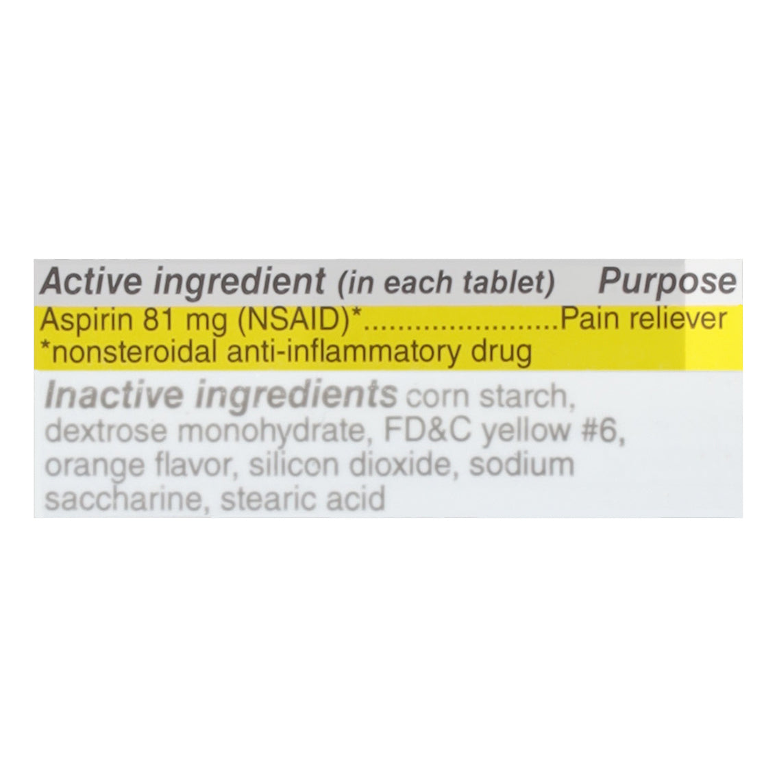 Major Low Dose Aspirin 81 Mg, 90 Chewable Orange Tablets 309046794899VL