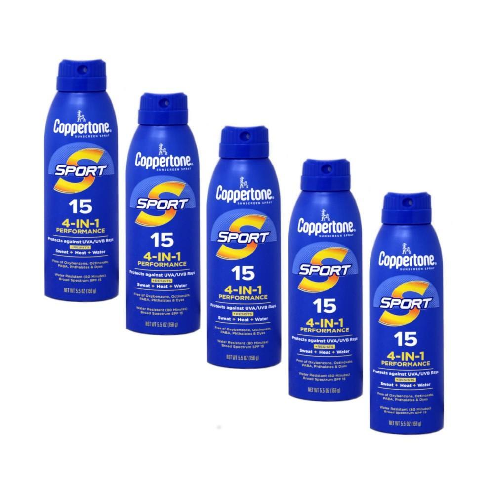 Coppertone Sport Water Resistant Broad Spectrum SPF 15 Sunscreen Spray 5.5 Oz