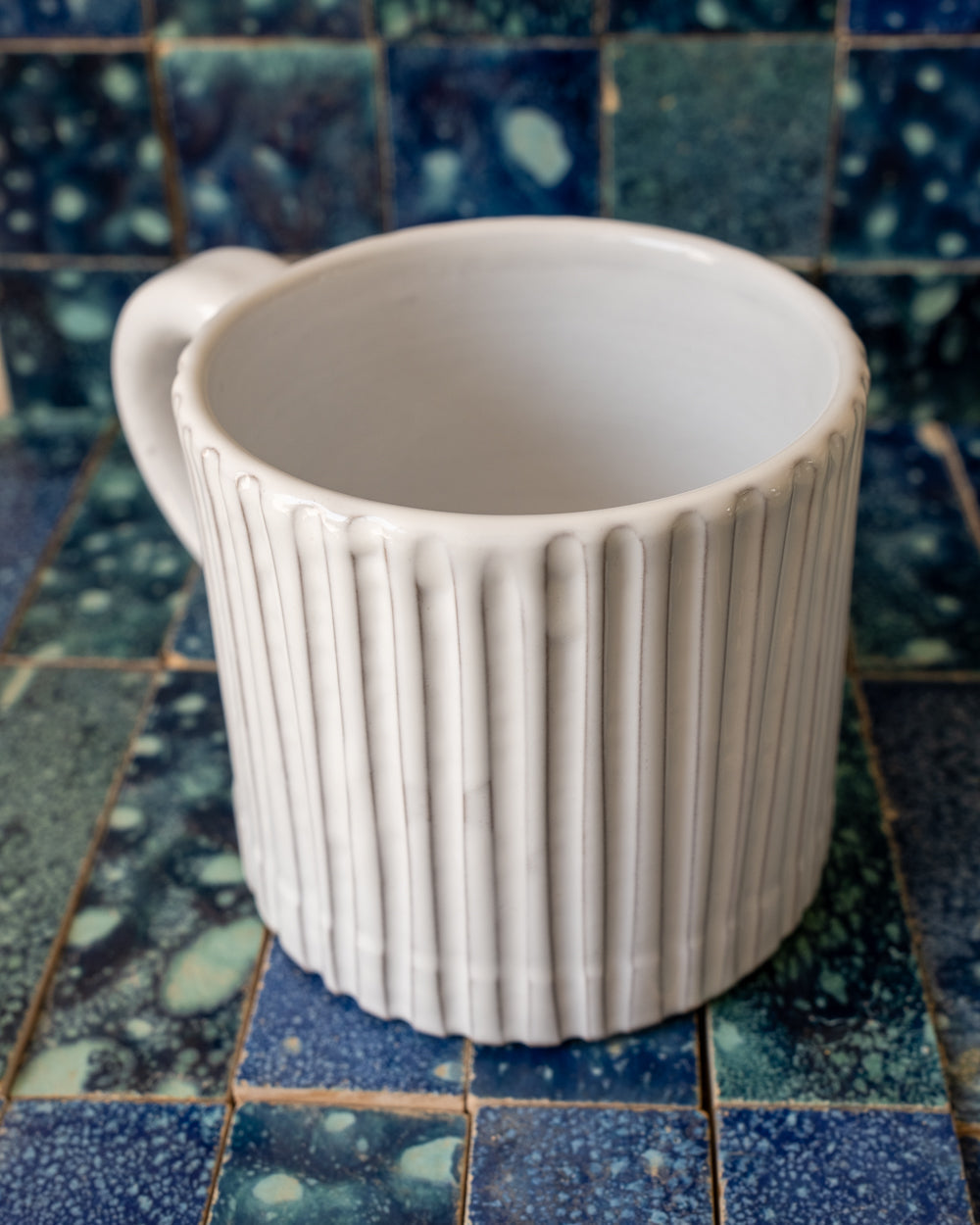 Milk White Lines Mug