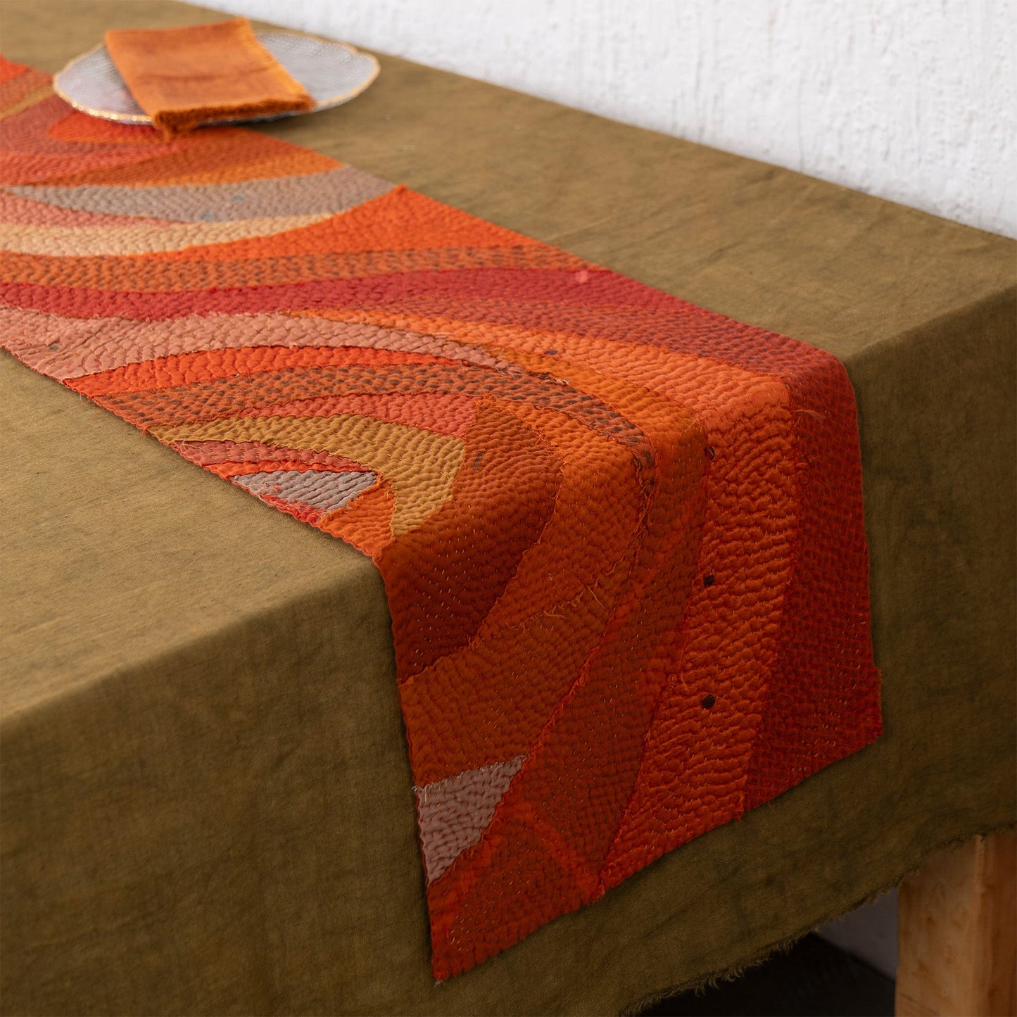 Utopia Rose Fray Patch Table Runner