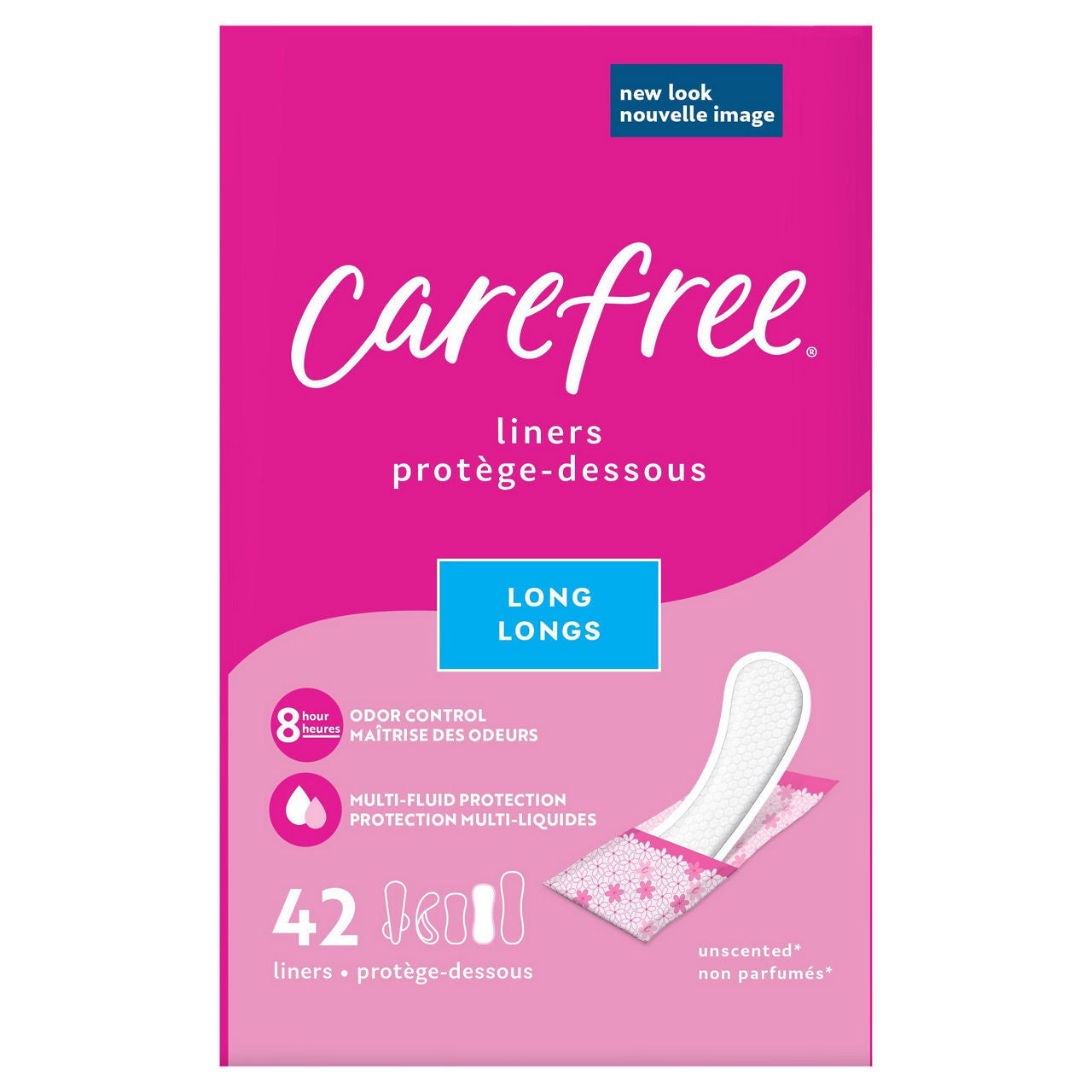 Carefree Acti-Fresh Body Shape Pantiliners Long To Go Unscented Liners