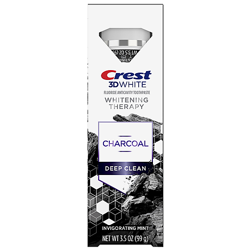 Crest 3D White Whitening Therapy Charcoal Deep Clean Fluoride Toothpaste - Invigorating Mint - 3.5oz