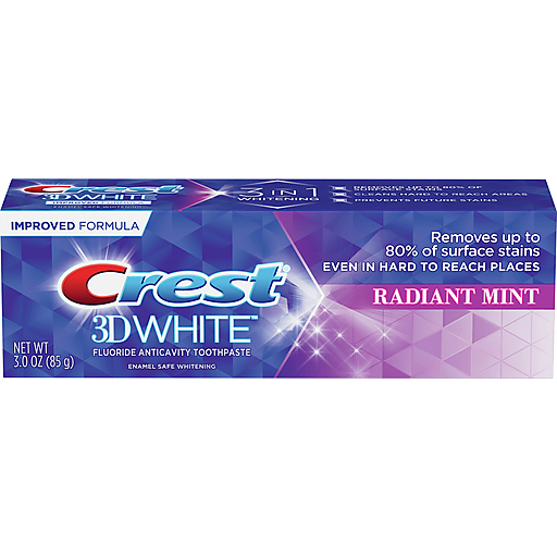 Crest 3D White, Whitening Toothpaste Radiant Mint, 3.0 Oz