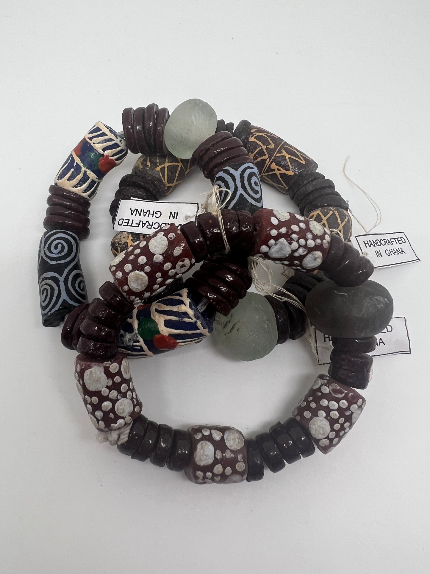 Stretchy Recycled Glass Bold Bead Bracelet