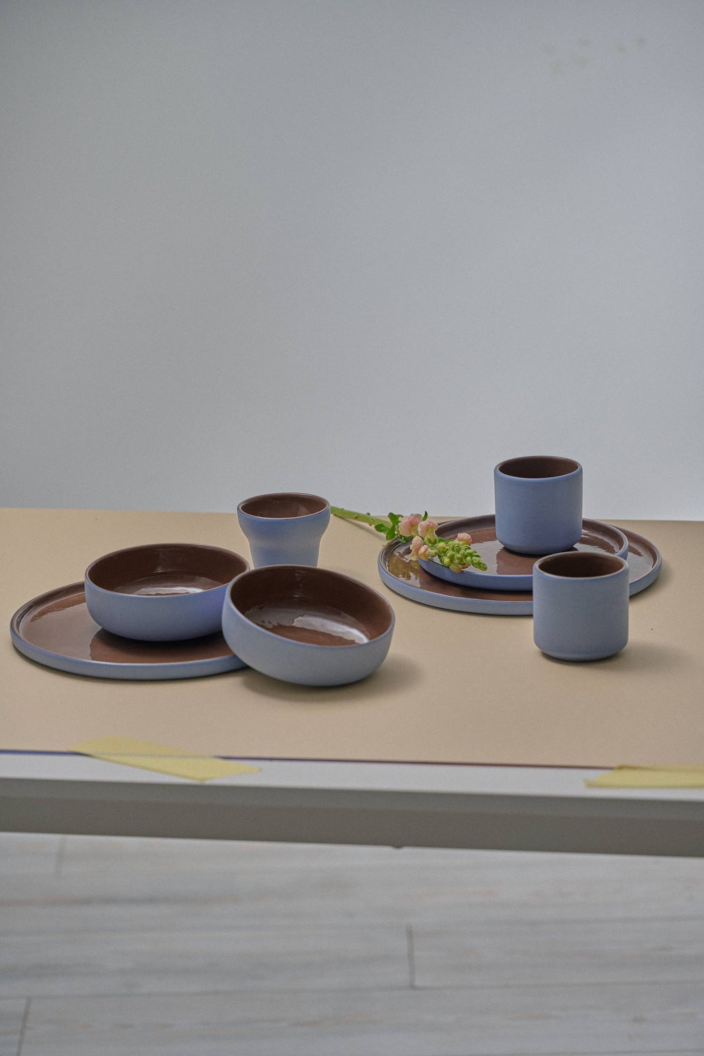 Handmade Porcelain Coffee Cup - Forget-me-Not small