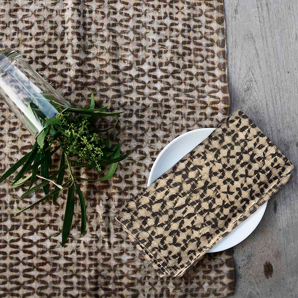 Boho Block Print Table Runner - Sparrow