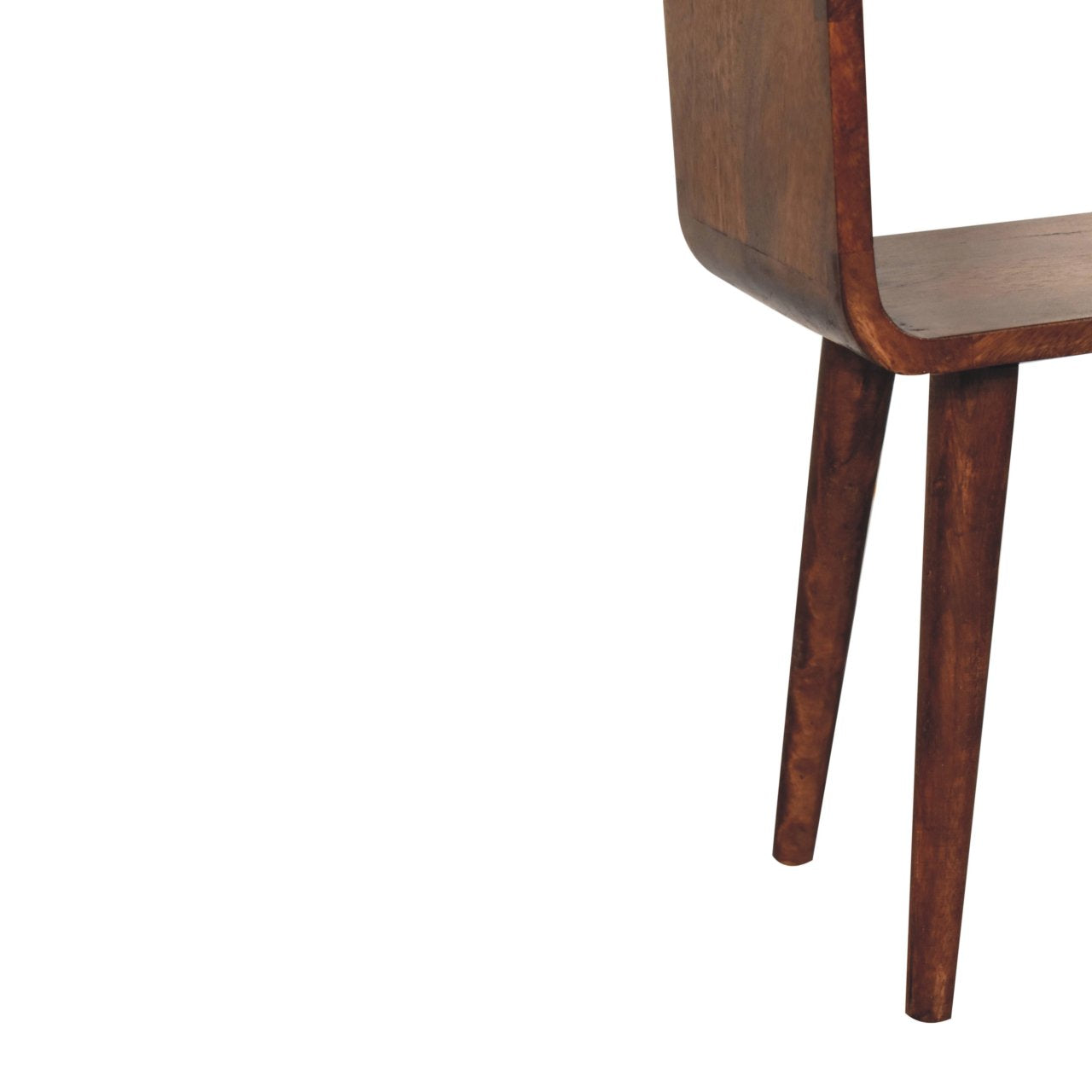 Solid Wood Mini Honey Caramel Curved Open Nightstand
