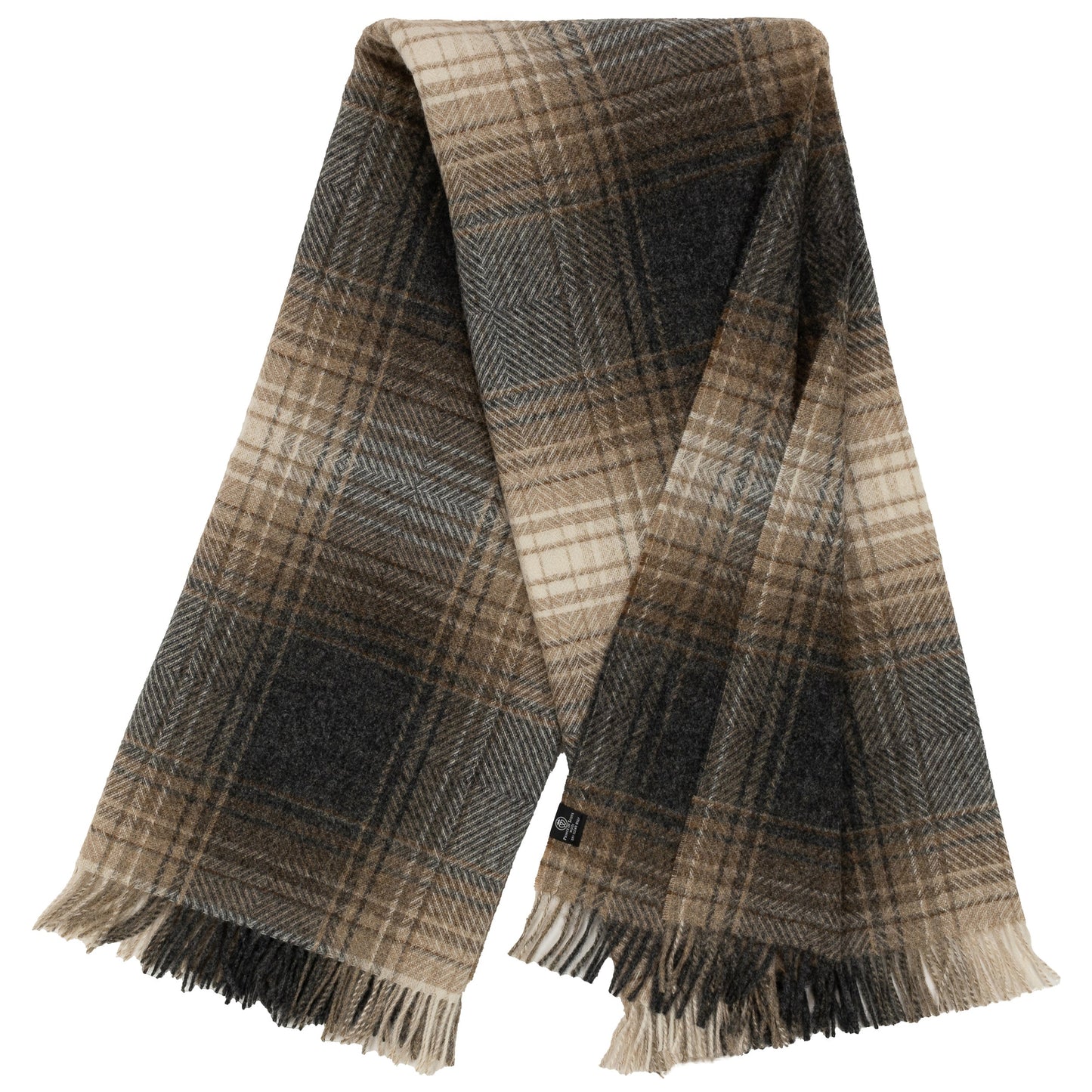 Prince of Scots Highland Tweeds Shetland Lambswool Ombre Throw – Natural