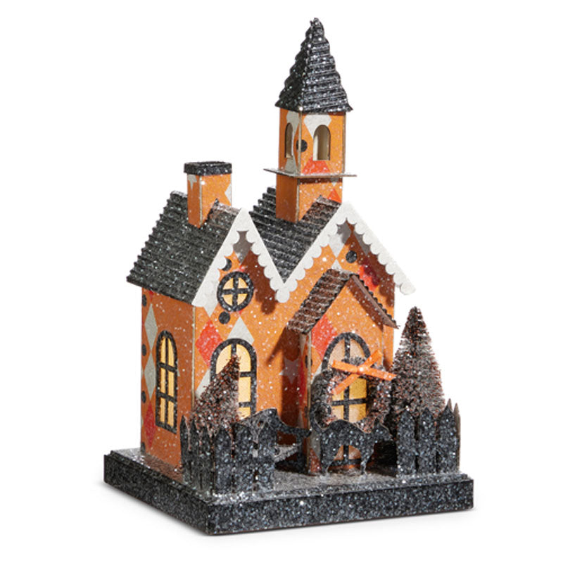 Lighted Halloween Putz Style Church