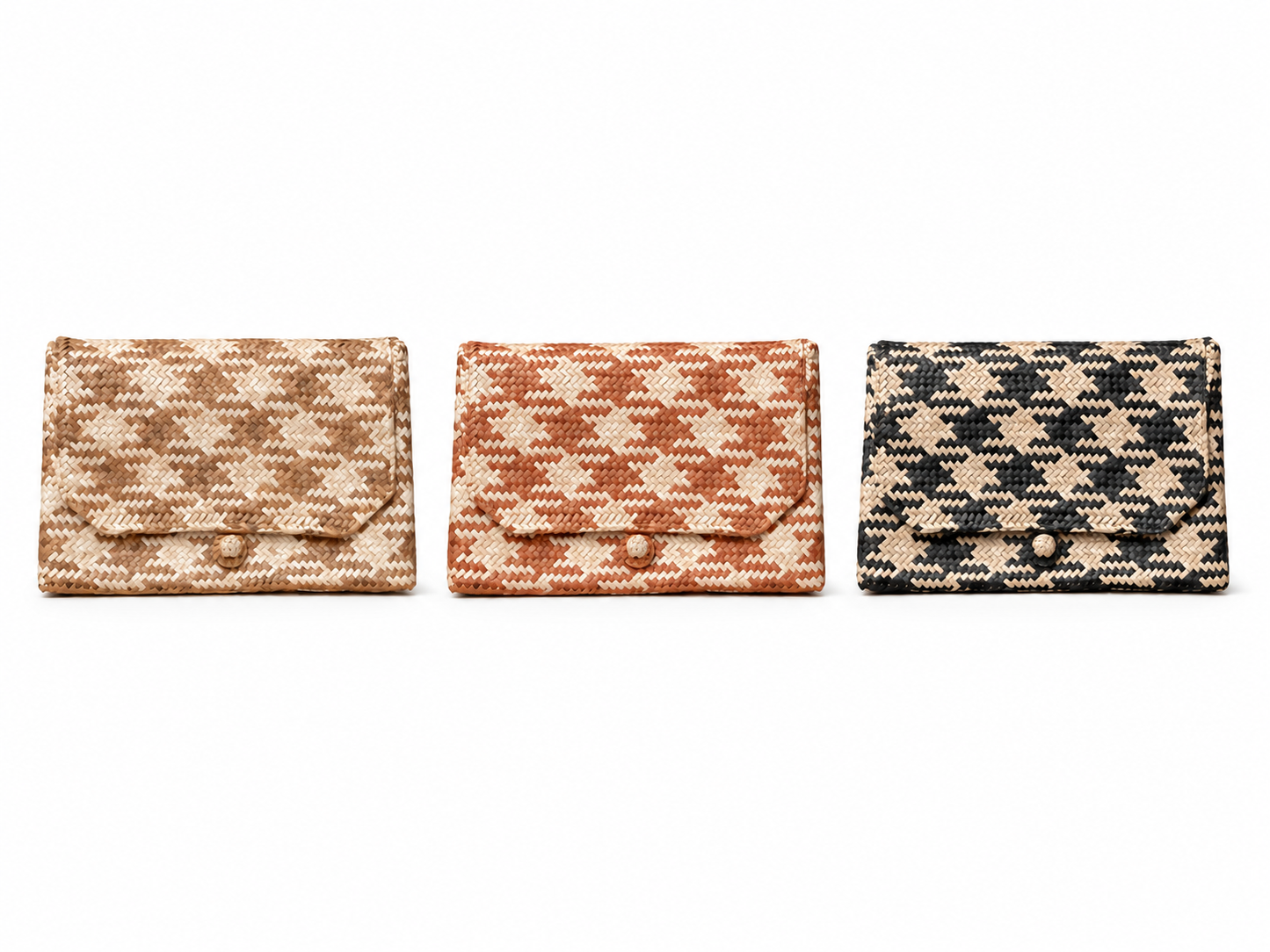 Plaid Rattan Clutch