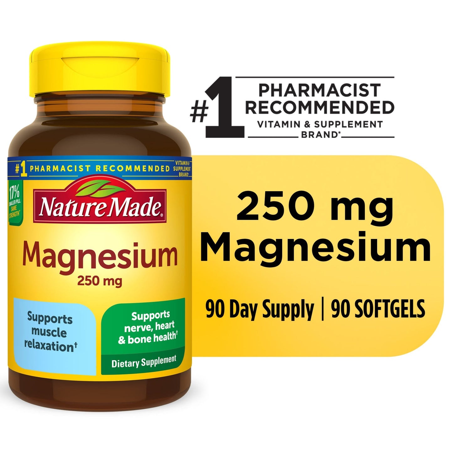 Nature Made Magnesium 250 Mg Softgels - 90ct