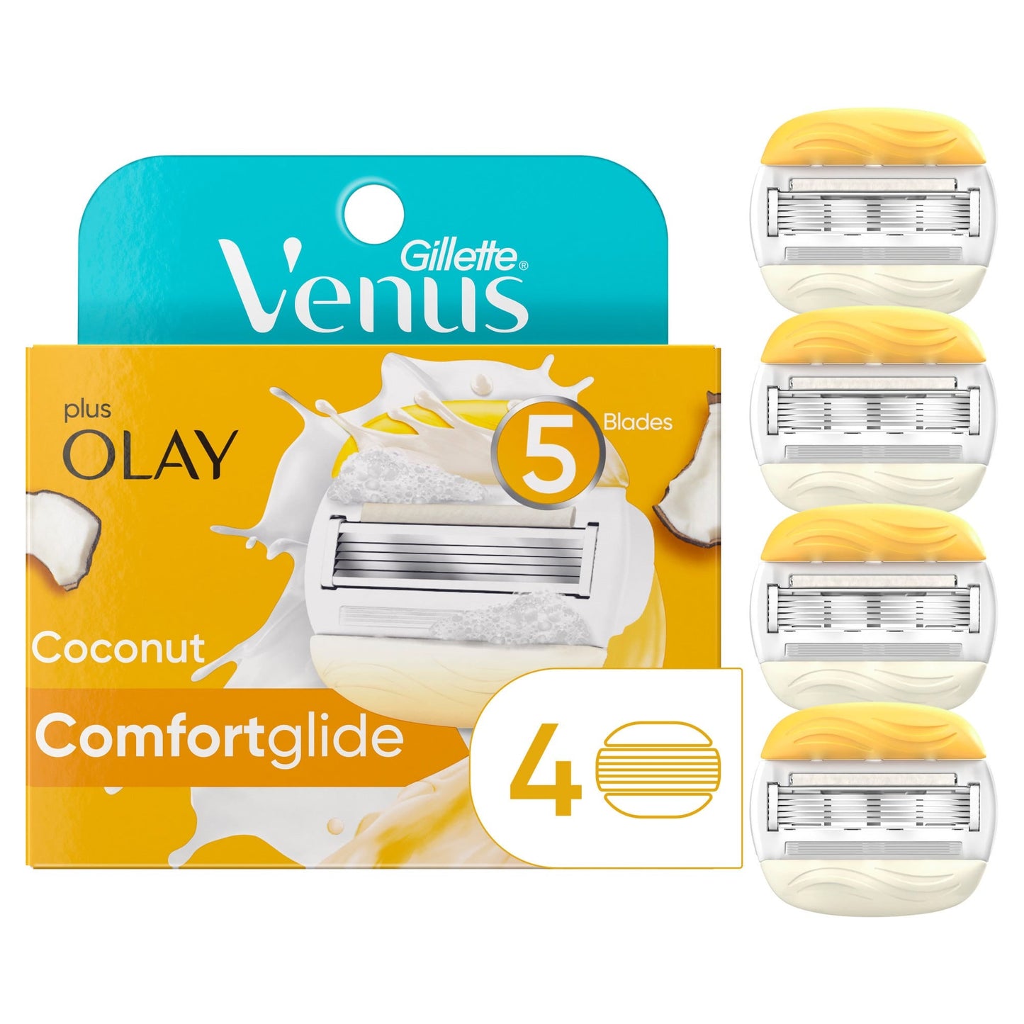 Gillette Venus Comfortglide Plus Olay Coconut Women's Razor Blade Refills
