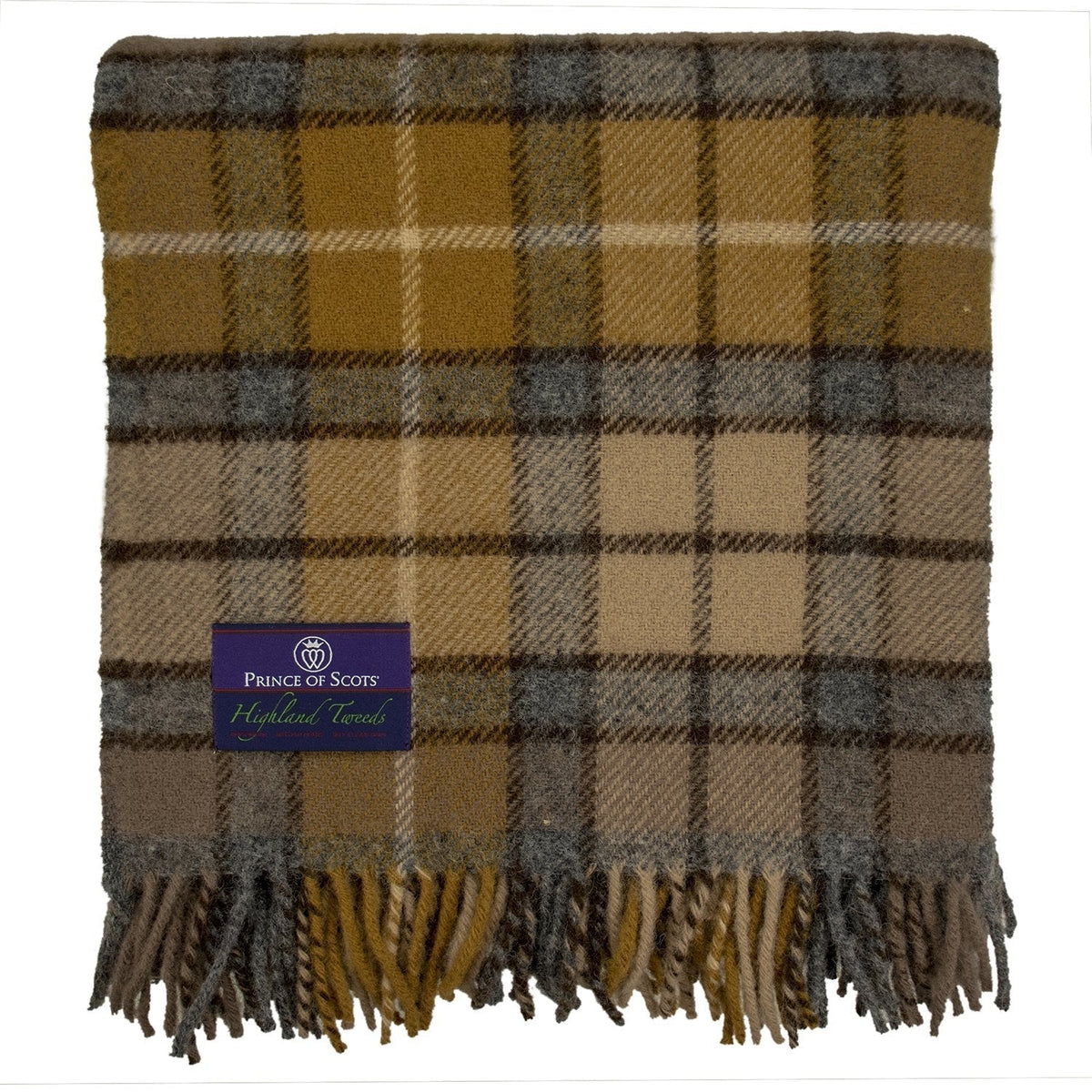 Highland Tweeds Pure New Wool Fluffy Throw ~ Natural Buchanan ~