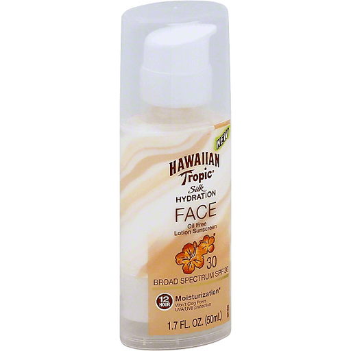 Hawaiian Tropic Face Silk Hydration SPF 30 Sunscreen Oil Free Lotion