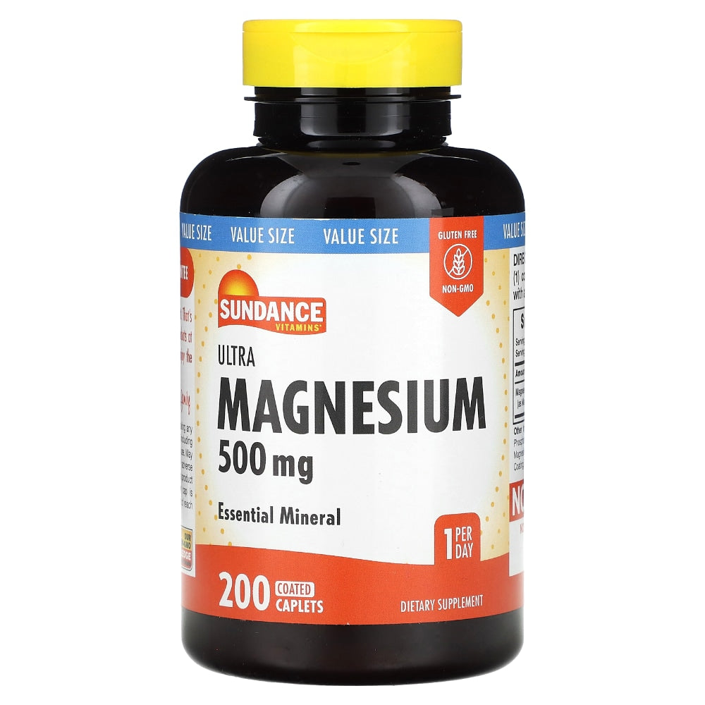 Sundance Vitamins Ultra Magnesium, 500 Mg, 200 Coated Caplets