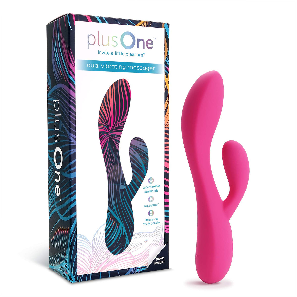 plusOne Dual Vibrating Massager Pink