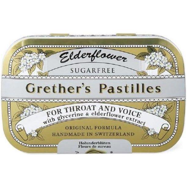 Grether's Pastilles Elderflower Sugar Free 3.75 oz. (44 Lozenges)