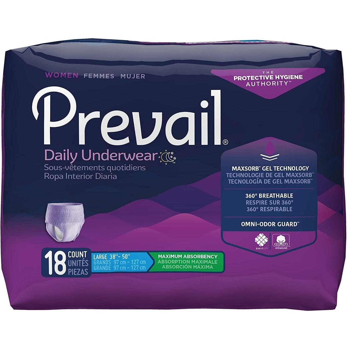 Prevail Underwear, Maximum Absorbency, Large, For Women