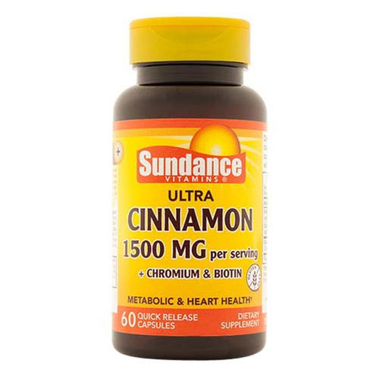 Sundance Ultra Cinnamon 1500 Mg Per Serving + Chromium & Biotin - 60 Capsules