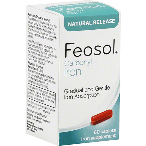 Feosol Iron, Carbonyl, Natural Release, Caplets