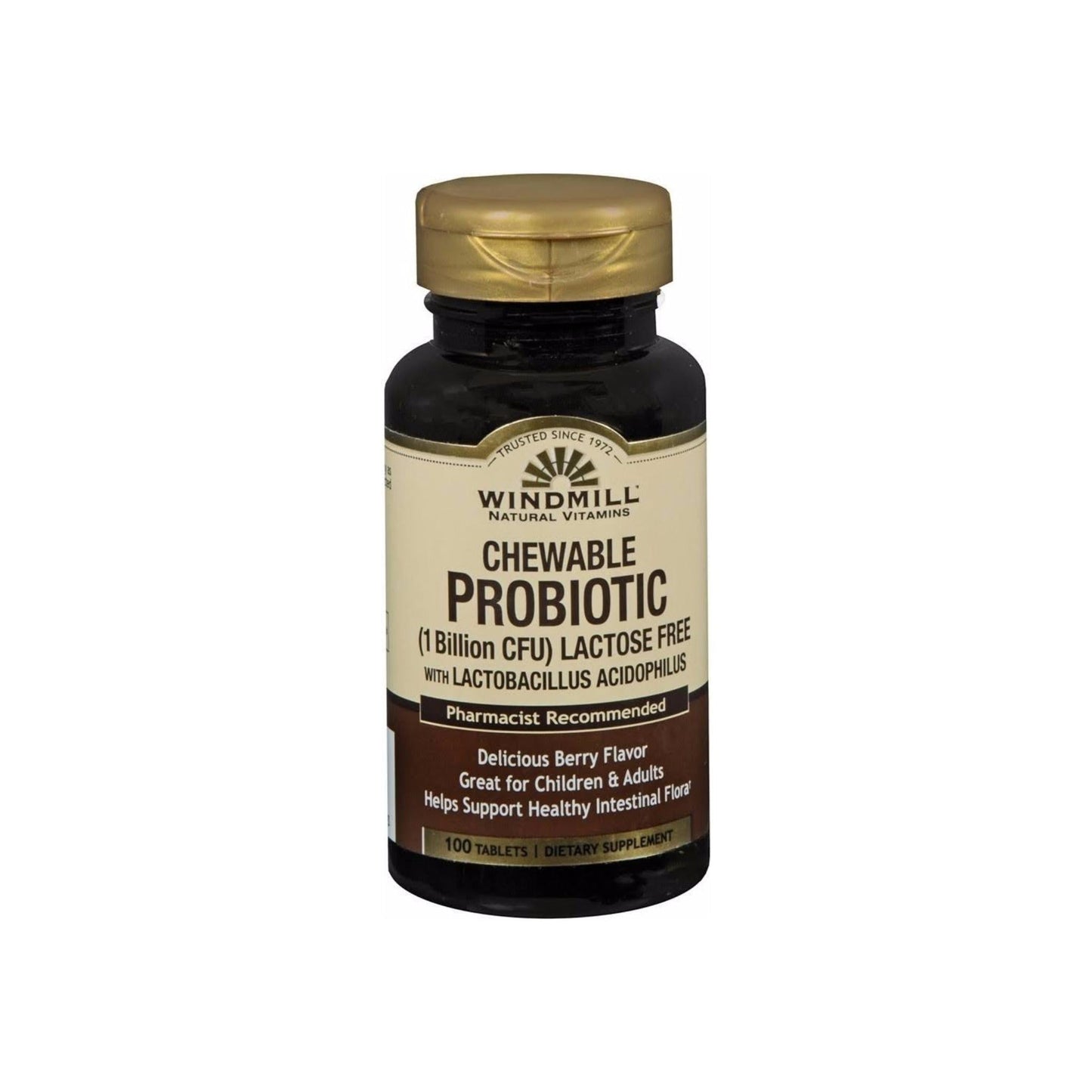 Windmill Chewables Probiotic Lactose Free Tablets, Berry