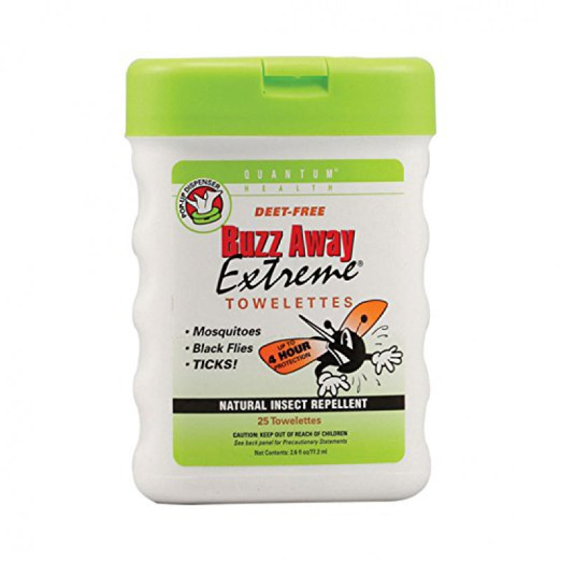 Quantum Buzz Away Extreme Natural Insect Repellent Towelettes