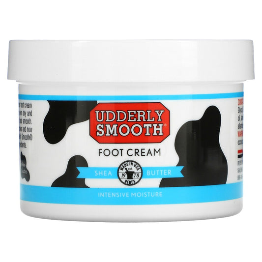 Udderly Smooth Foot Cream, Shea Butter, Lightly Scented, 8 Oz