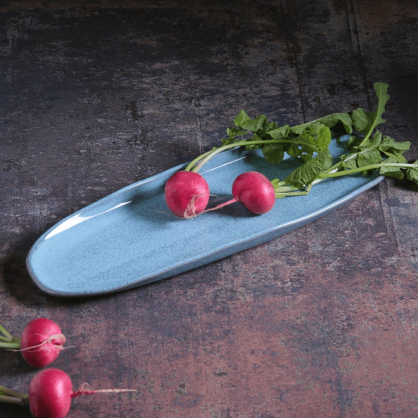Shallow Organic Oval Platter Large Set of 4