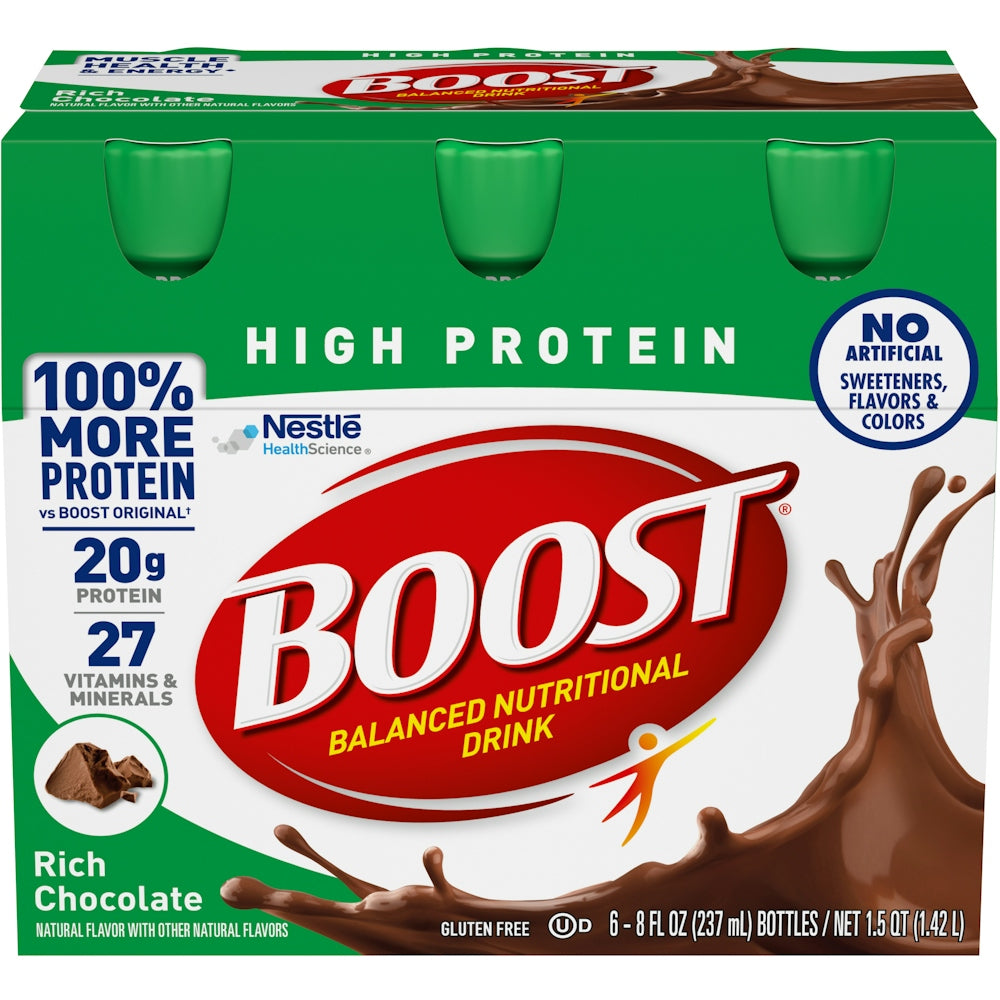 Boost High Protein Balanced Rich Chocolate Nutritional Drink 6 - 8 Fl Oz Bottles