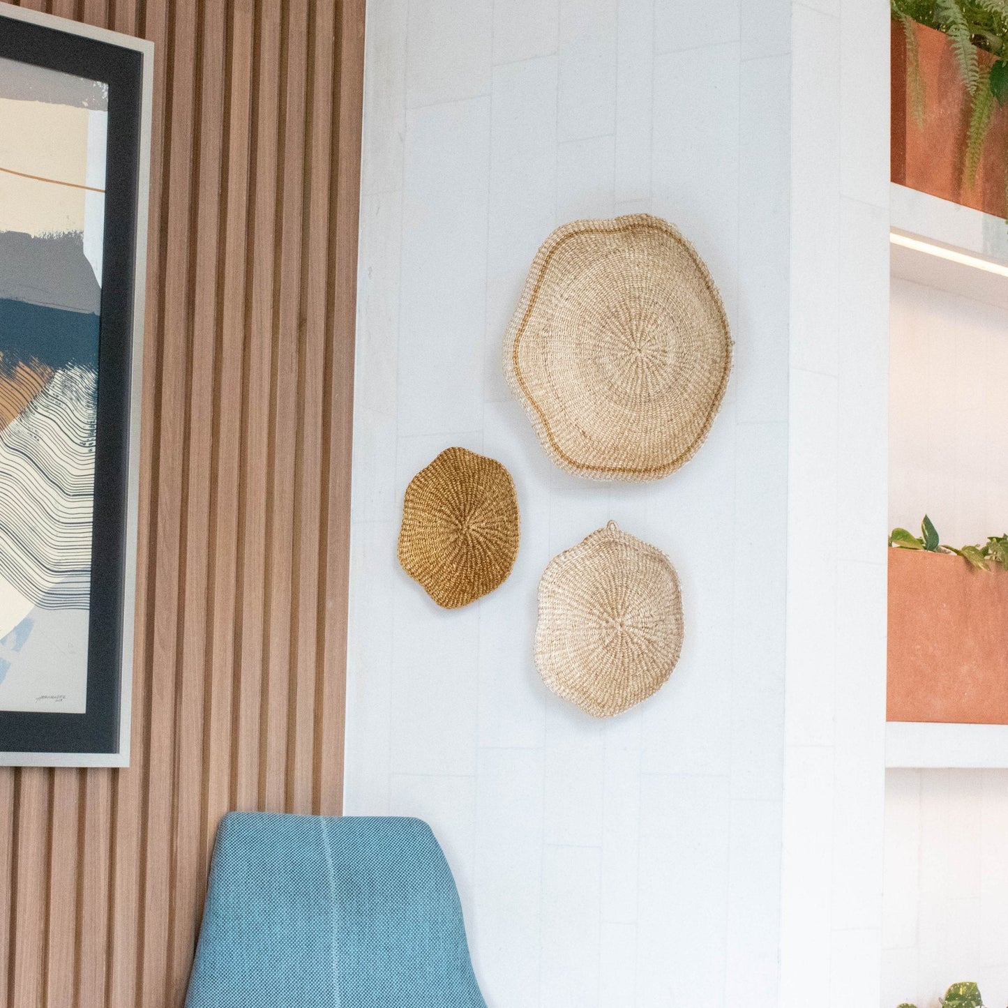 Scallop Wall Baskets, Medium