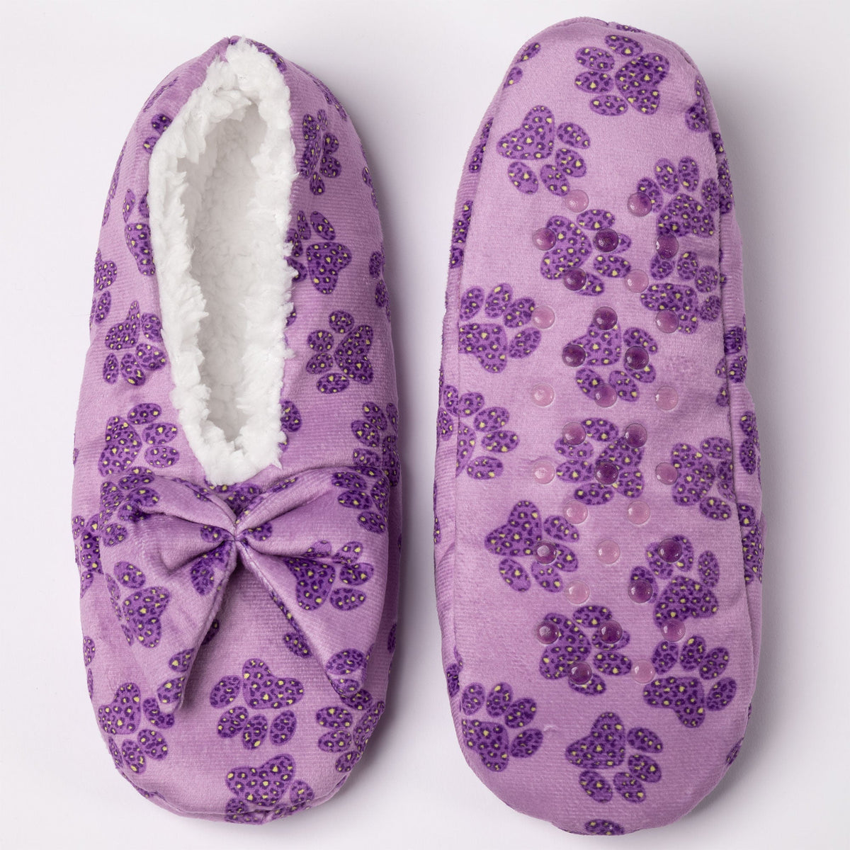 Super Cozy™ Leopard Paw Slippers With Large Bow