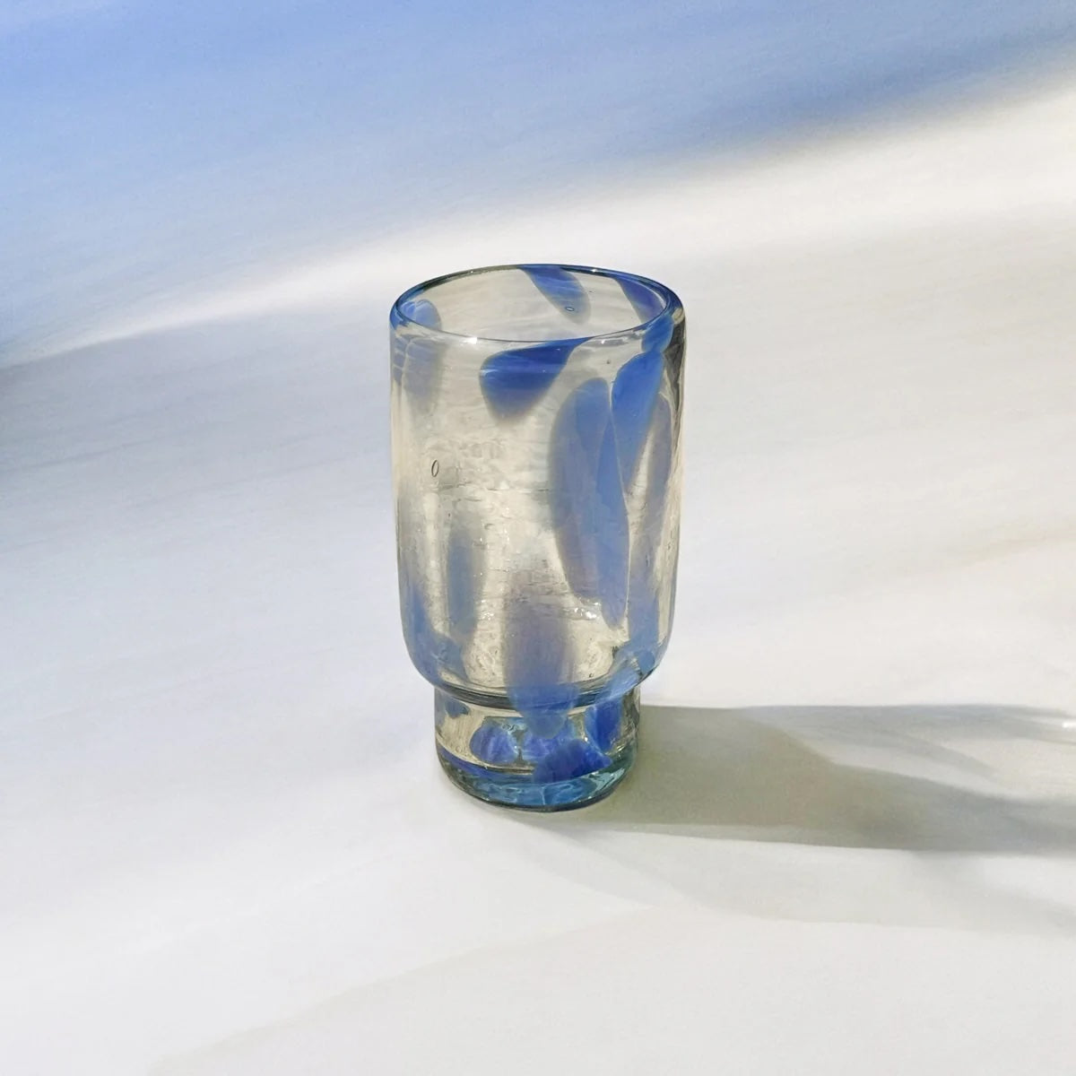 S/4 Frida Tall Stackable Glass - Blue & Clear