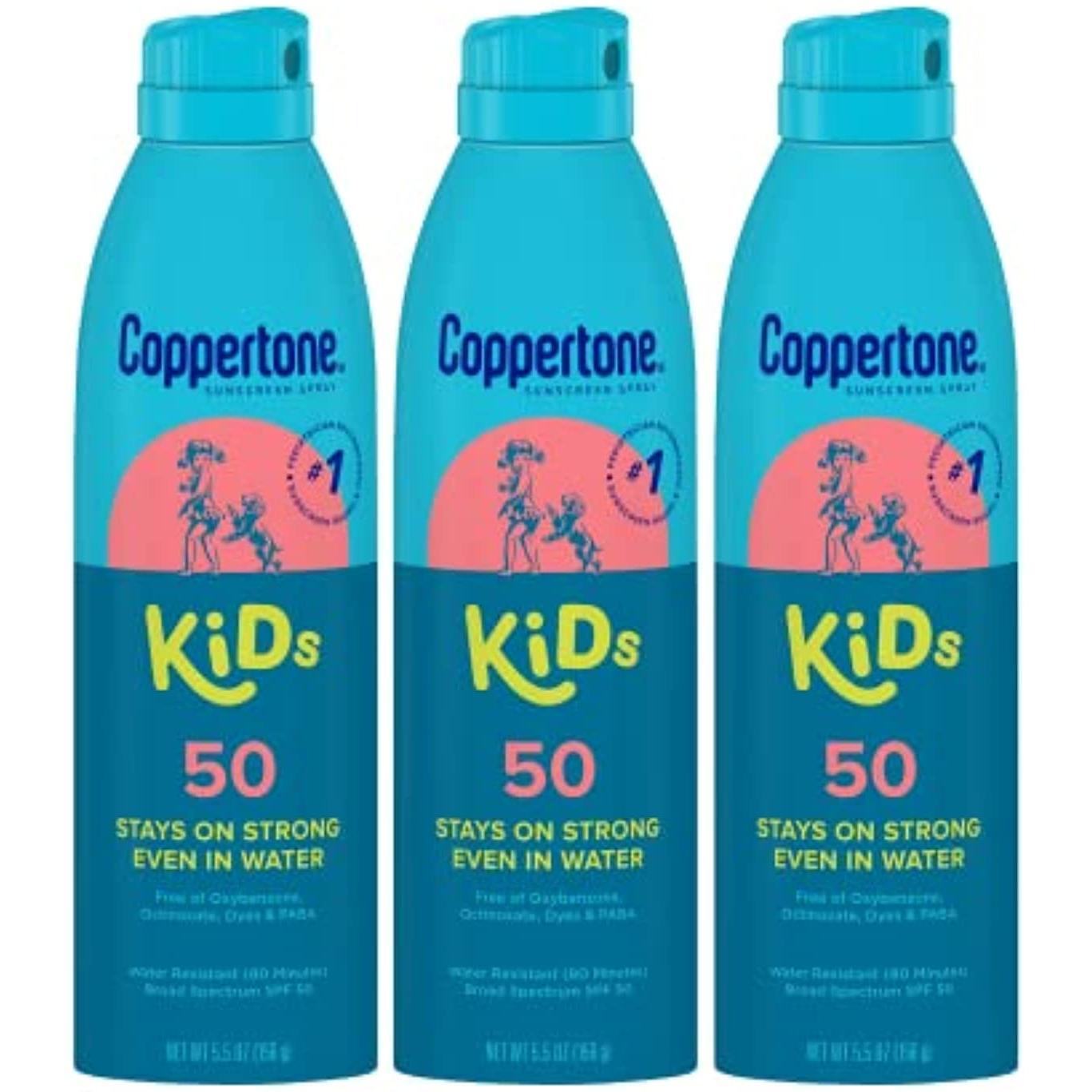 Coppertone Kids Sunscreen Wet Protect Spray SPF 50 5.5 Oz