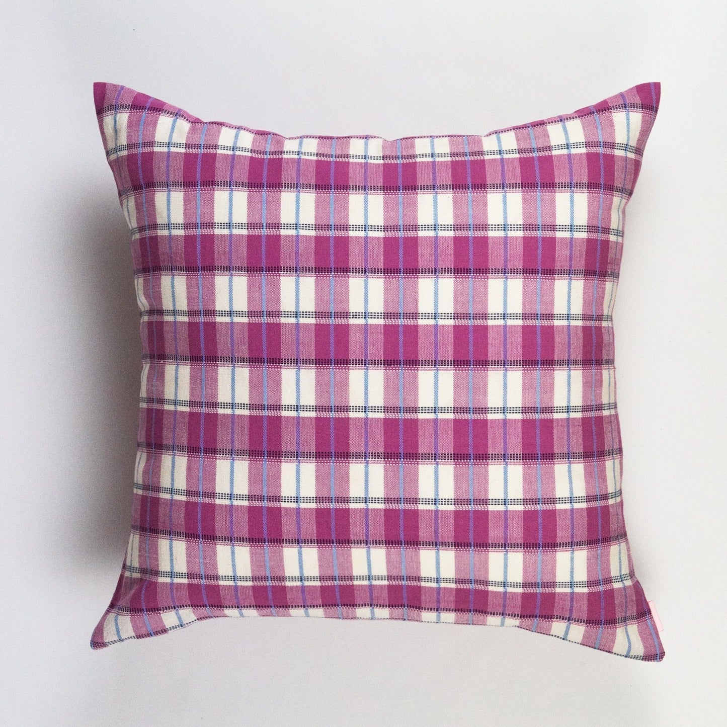 Archive NY San Andres Gingham Pink Square Pillow