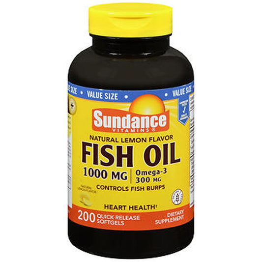 Sundance Vitamins Natural Lemon Fish Oil Omega-3 Softgels 1000 Mg