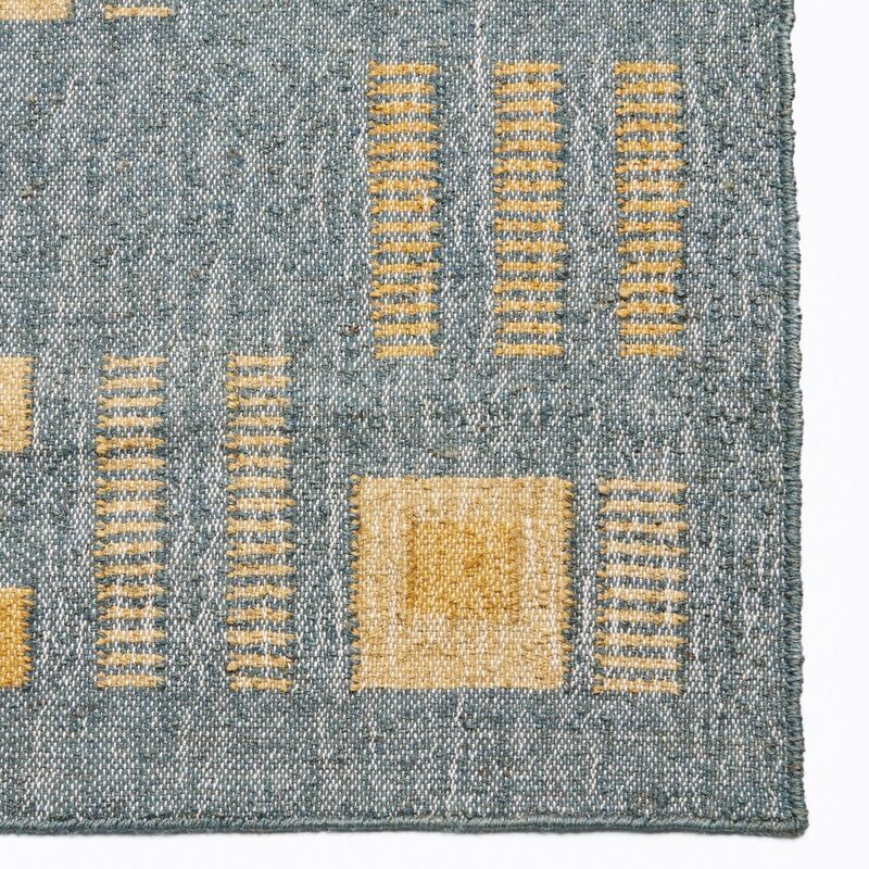 Ash Rug Geometric Pattern Handwoven in Jute