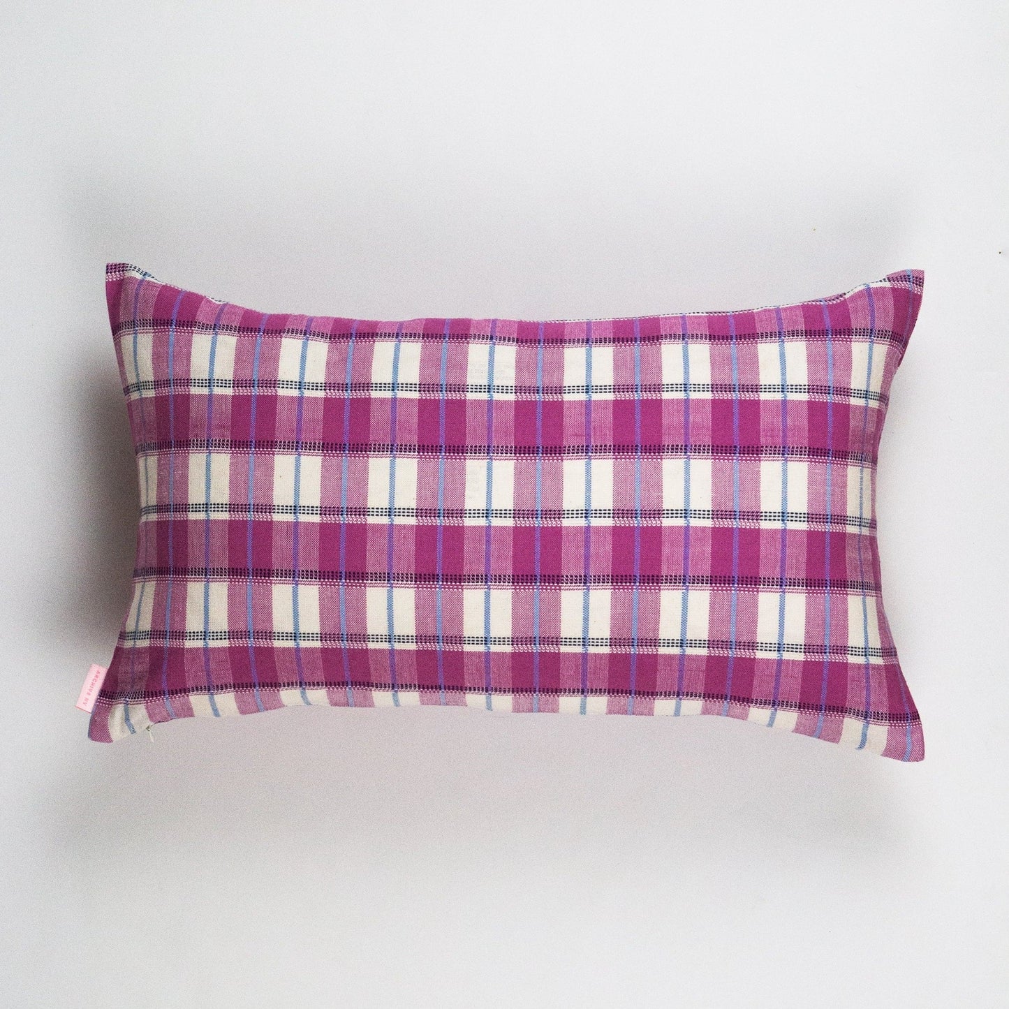 Archive NY San Andres Gingham Pink Lumbar Pillow