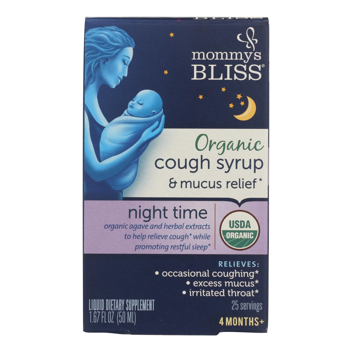 Mommy's Bliss Night Time Cough & Mucus Relief Syrup - 1.67 Fl Oz