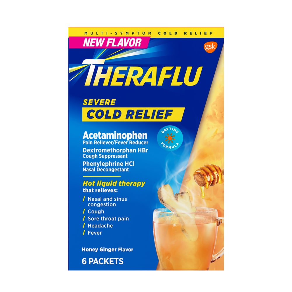 Theraflu Daytime Severe Cold Relief Honey Ginger Flavor Powder