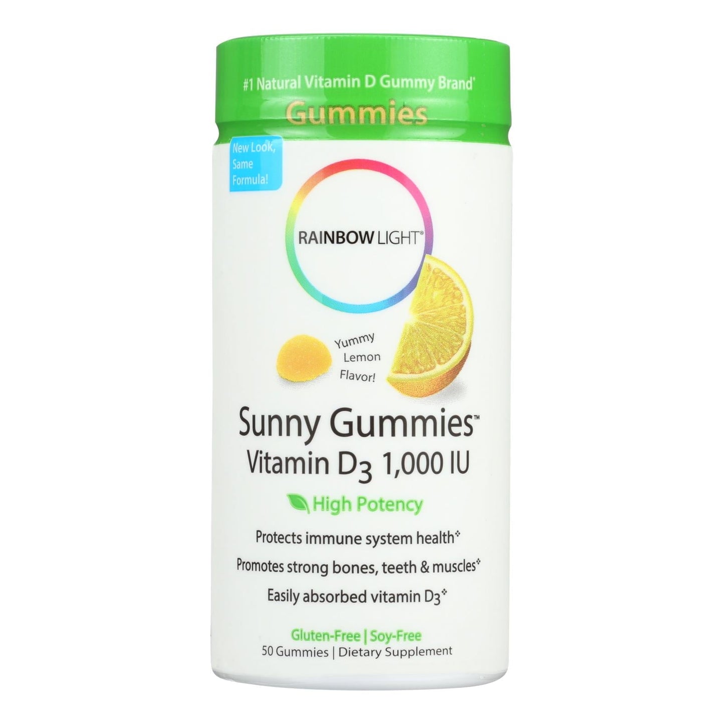 Rainbow Light Sunny Gummies Vitamin D3 1,000 IU Yummy Lemon Flavor