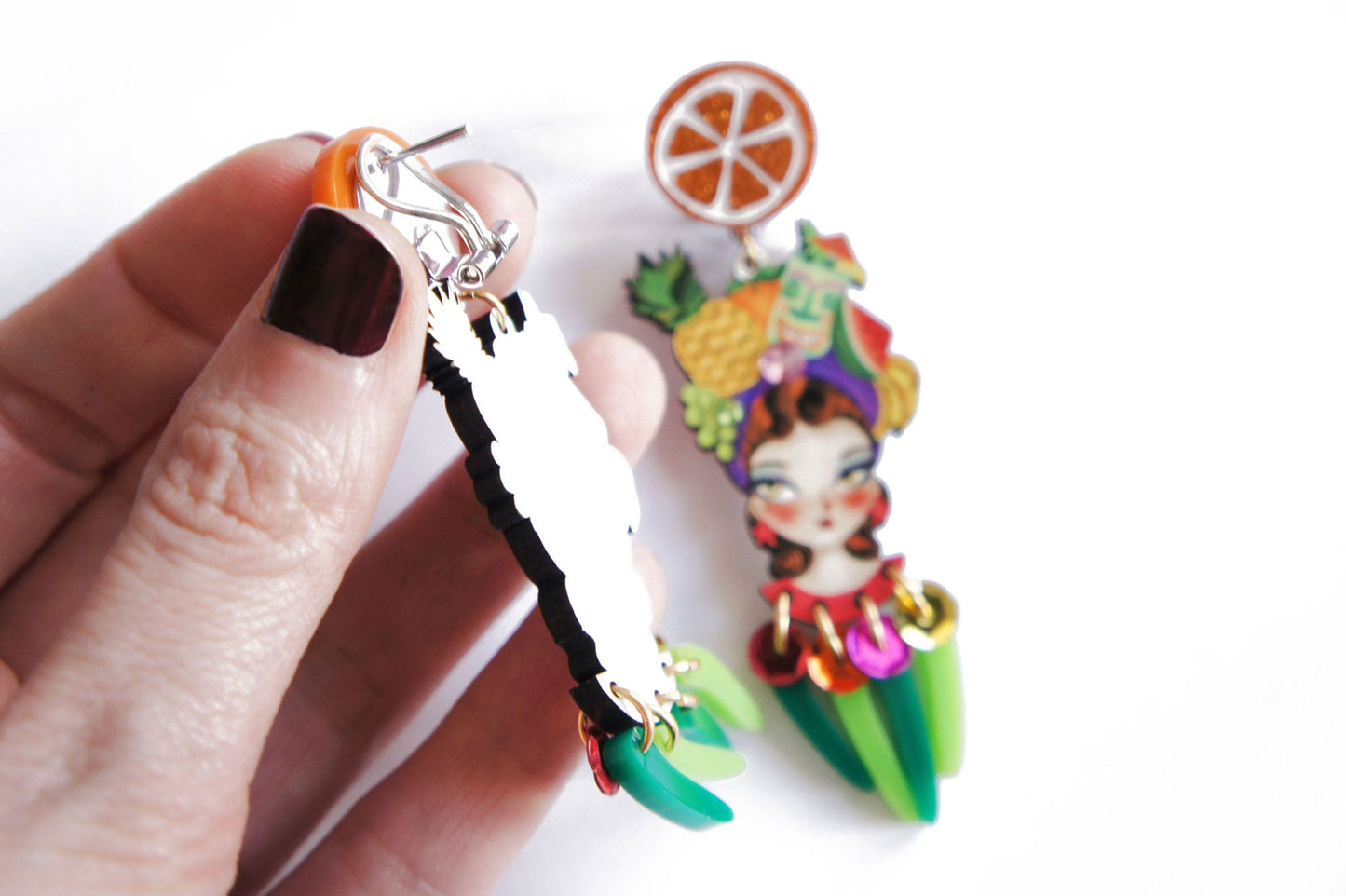 Tropical Tiki Girl Earrings by Laliblue