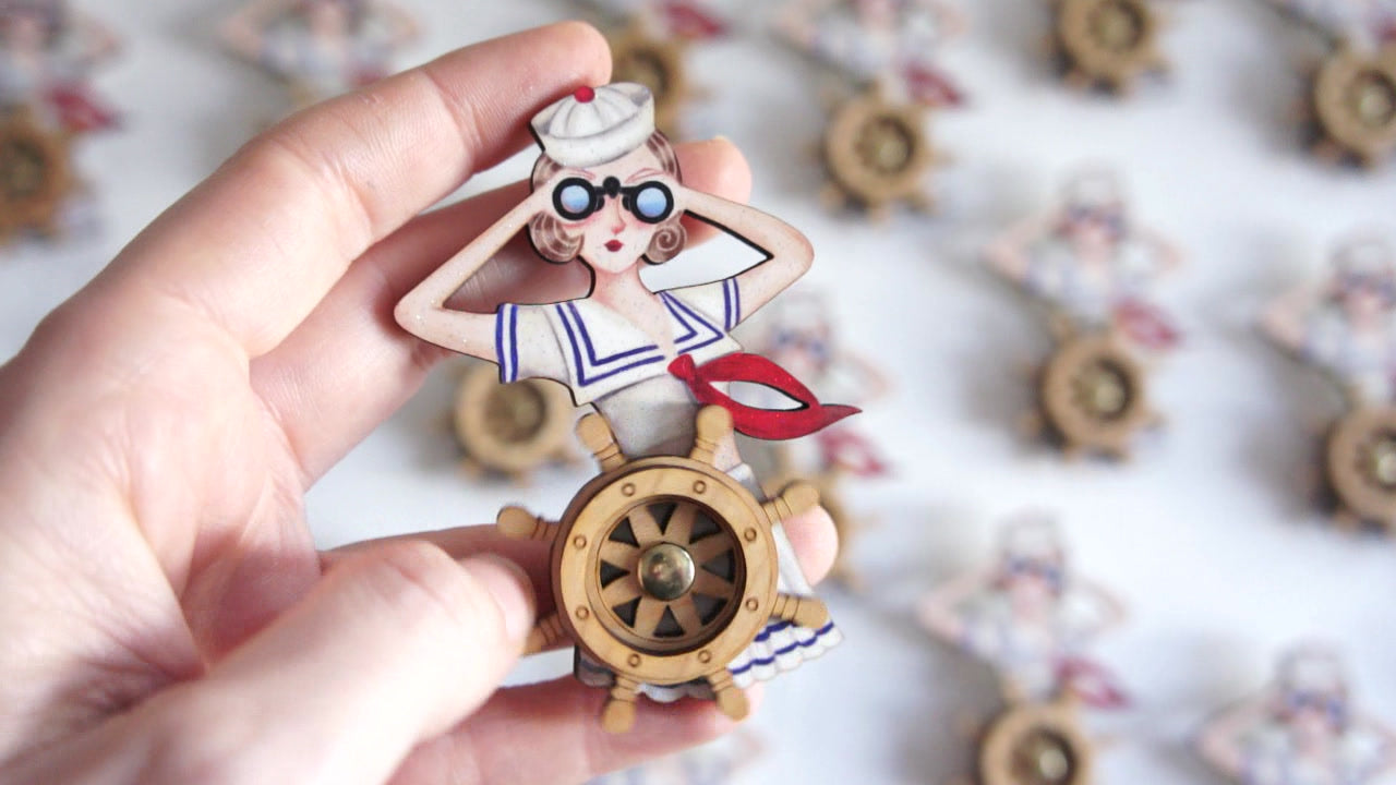 Sailor Pin Up Brooch by Laliblue