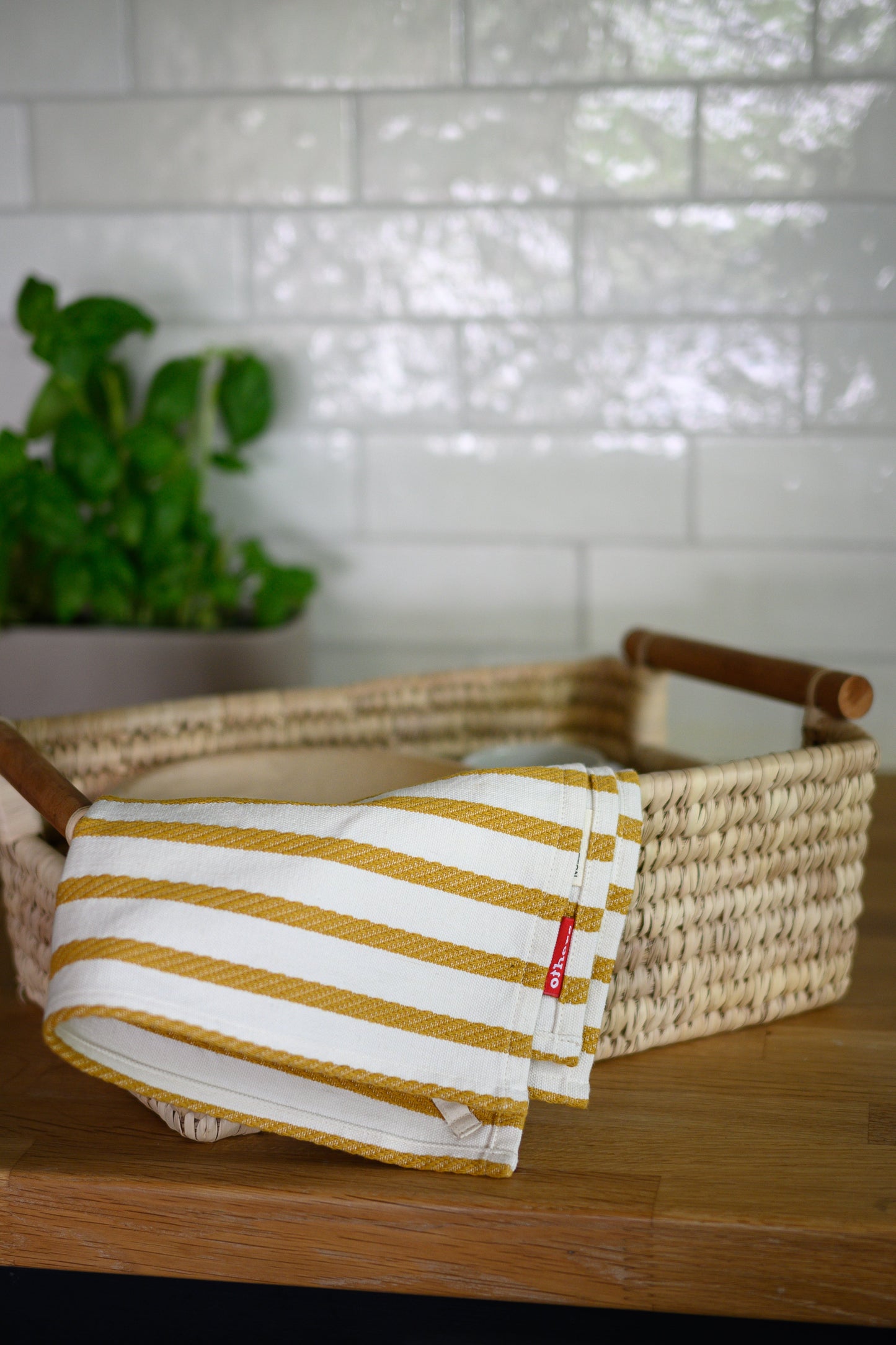 Others Tea Towel Striped Yellow