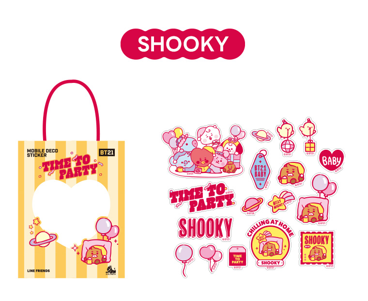 BTS x BT21 Minini Time To Party Mobile Deco Sticker