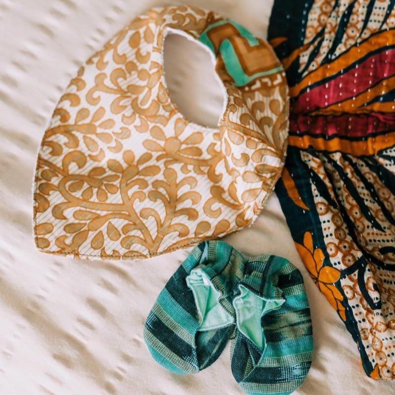 Upcycled Sari Baby Bibs