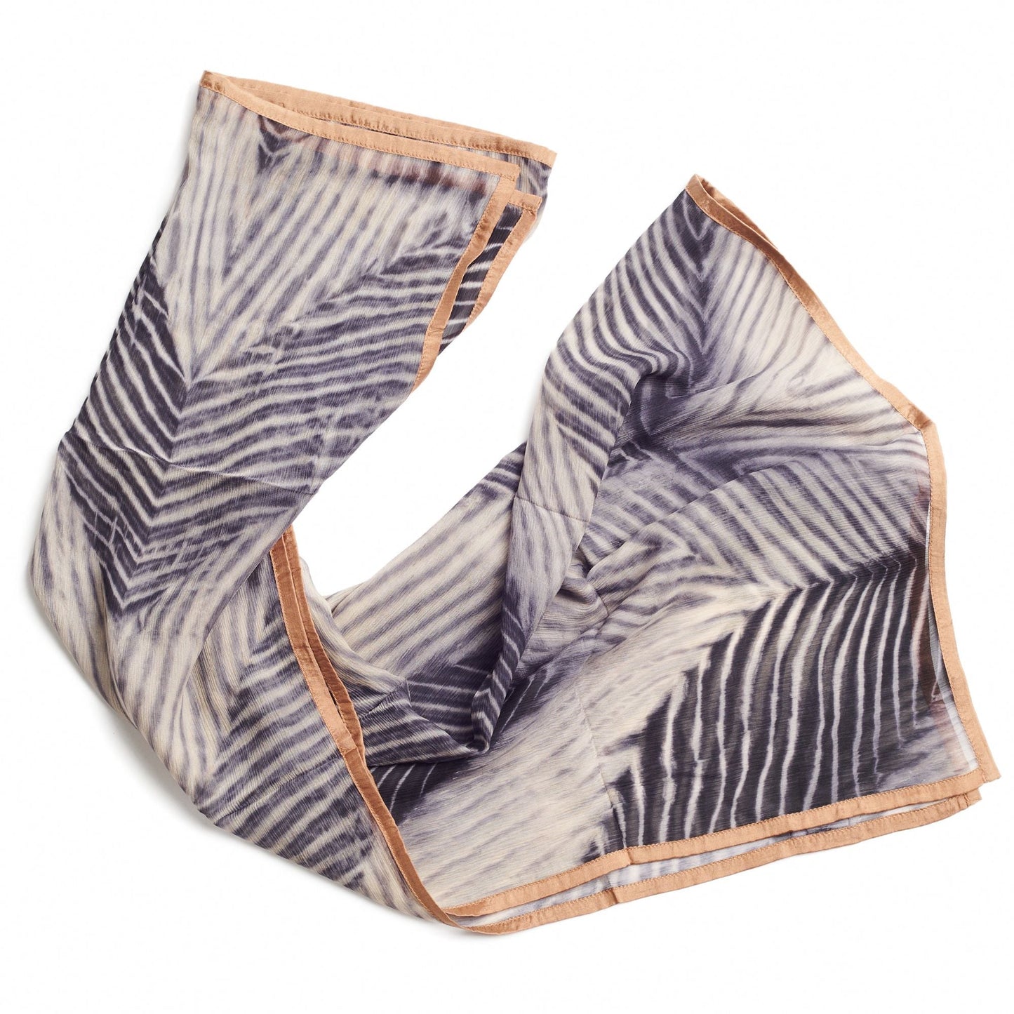 Samu Black Hand Crafted Shibori Print Silk Chiffon Sqaure Scarf